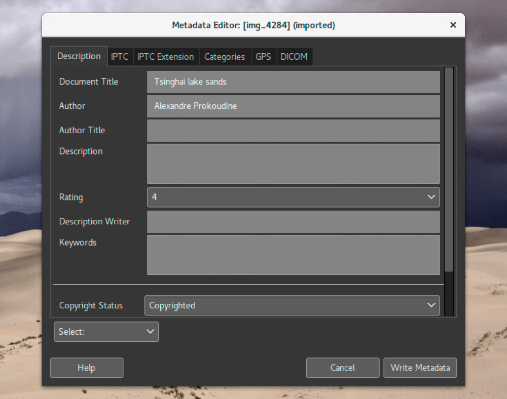 View metadata
